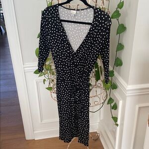 a new day Black and White Polka Dot Dress